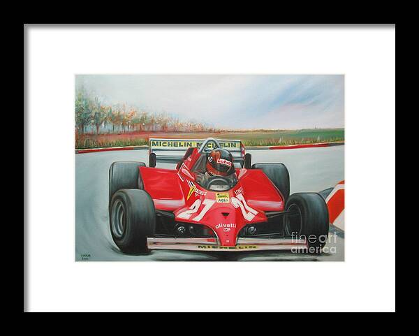 Race Framed Print featuring the painting The Racing Car by Sukalya Chearanantana