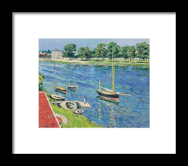 Seine Framed Print featuring the painting The Seine at Argenteuil by Gustave Caillebotte