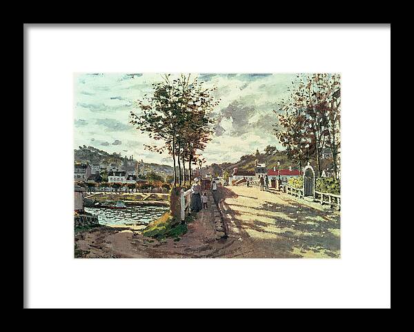 The Seine At Bougival Framed Print featuring the painting The Seine at Bougival by Claude Monet