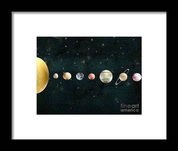 Solar System Framed Print featuring the painting The Solar System by Bri Buckley