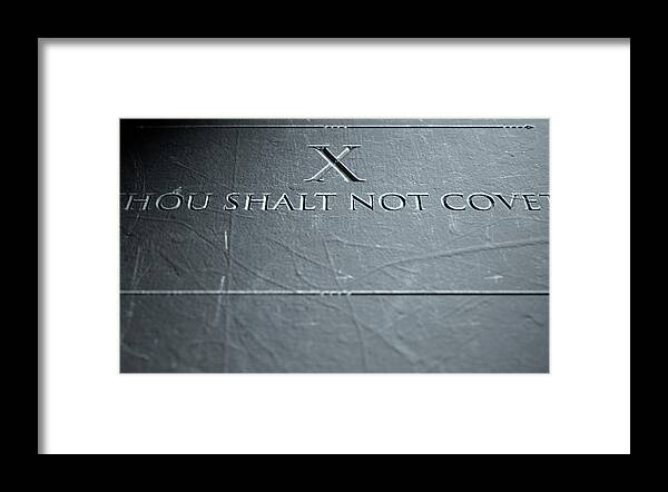 Stone Framed Print featuring the digital art The Tenth Commandment #1 by Allan Swart