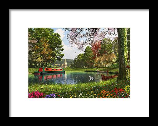 Cottage Framed Print featuring the digital art The Valley Cottage Variant 1 #2 by MGL Meiklejohn Graphics Licensing