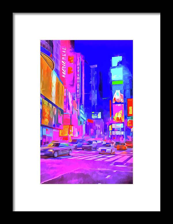 Times Square Art Framed Print featuring the photograph Times Square Pop Art #1 by David Pyatt