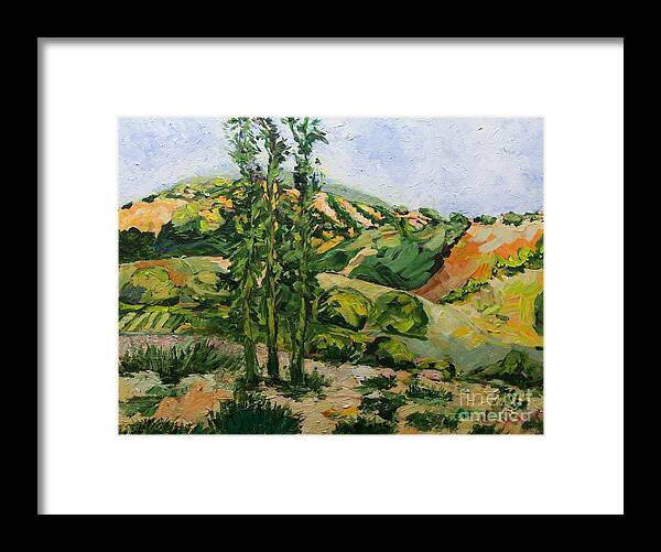 Landscape Framed Print featuring the painting Top of the Hill #1 by Allan P Friedlander
