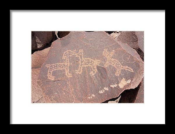 Outdoors Framed Print featuring the photograph Toro Muerto Petroglyph 42 #1 by Aidan Moran