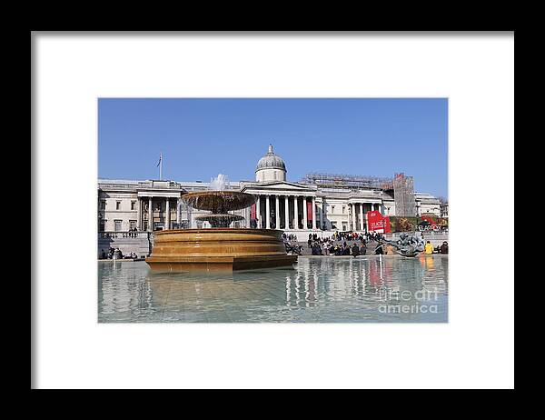 Trafalgar Square London Framed Print featuring the photograph Trafalgar Square London #1 by Julia Gavin