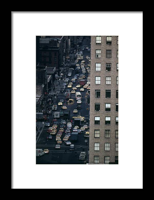 History Framed Print featuring the photograph Traffic In New York City. View #1 by Everett