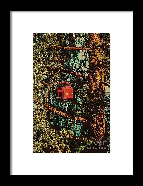 Birdhouse Framed Print featuring the photograph Train Bird House #1 by Sandy Moulder