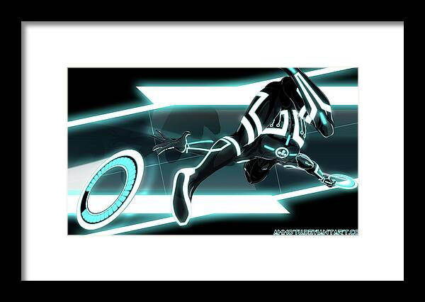 Tron Legacy Framed Print featuring the digital art TRON Legacy #1 by Maye Loeser