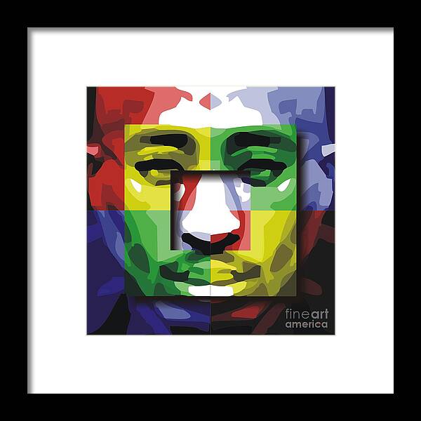 Portraits Framed Print featuring the digital art Tupac Squared by Walter Neal