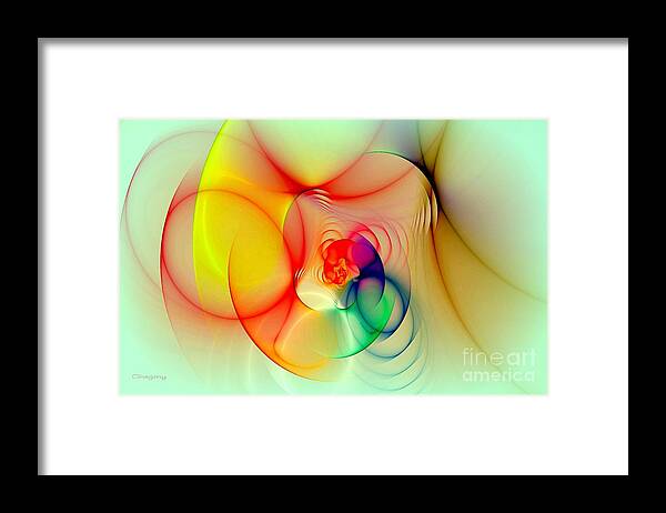 Home Framed Print featuring the digital art Twisted Rings Inverted by Greg Moores