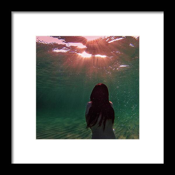Swim Framed Print featuring the photograph Underwater Sunset #1 by Gemma Silvestre