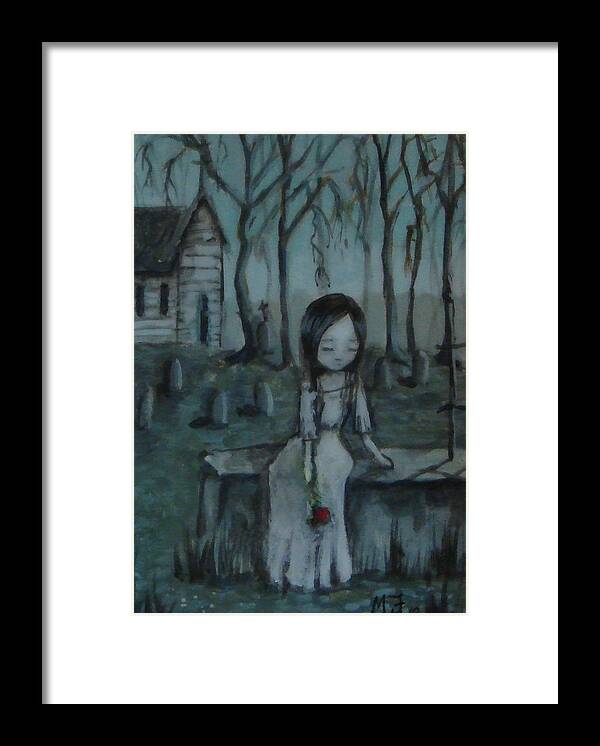 Cemetery Framed Print featuring the painting Untitle #1 by Mya Fitzpatrick