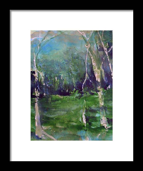 Blues Framed Print featuring the painting Untitled #1 by Robin Miller-Bookhout