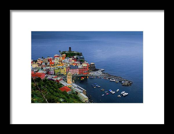 Vernazza Framed Print featuring the photograph Vernazza View #1 by Andrew Soundarajan