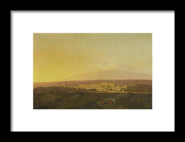 Joseph Wright Of Derby Framed Print featuring the painting View Of Catania #1 by Joseph Wright