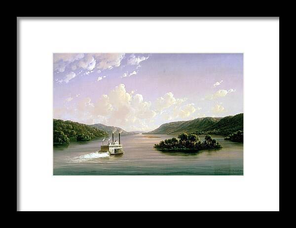 Ferdinand Richardt - View Of The Mississippi Framed Print featuring the painting View of the Mississippi #1 by Ferdinand Richardt
