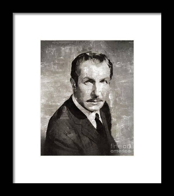 Cinema Framed Print featuring the painting Vincent Price Hollywood Actor #1 by Esoterica Art Agency