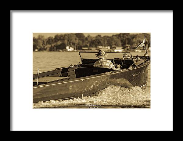 H2omark Framed Print featuring the photograph Vintage Chris Craft - use discount code SGVVMT at checkout by Steven Lapkin