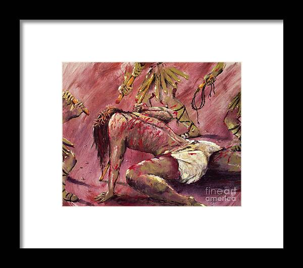  Framed Print featuring the pastel Walk to the Cross by Jim Fronapfel