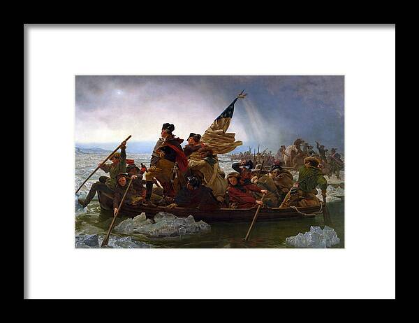 Washington Crossing The Delaware Framed Print featuring the painting Washington Crossing The Delaware by Emanuel Leutze