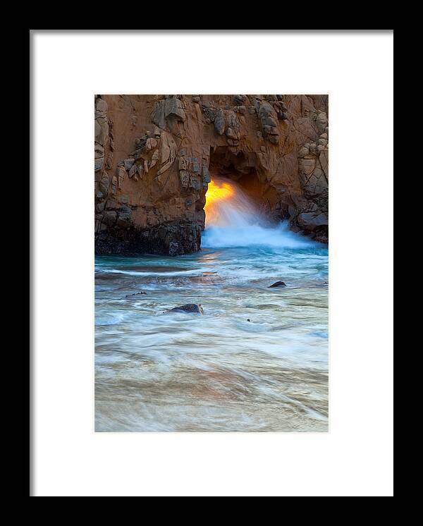 Landscape Framed Print featuring the photograph Water and Fire by Jonathan Nguyen
