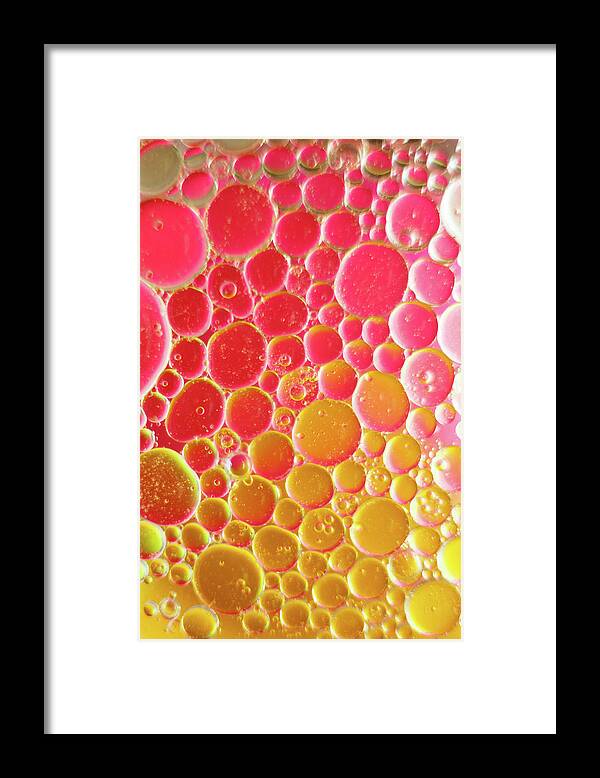 Water Framed Print featuring the photograph Water and oil Bubbles by Andy Myatt