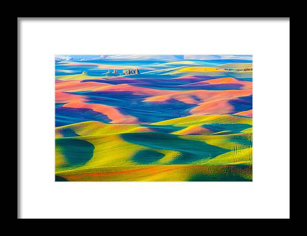 Landscape Framed Print featuring the photograph Wheat rolling field - Palouse #1 by Hisao Mogi