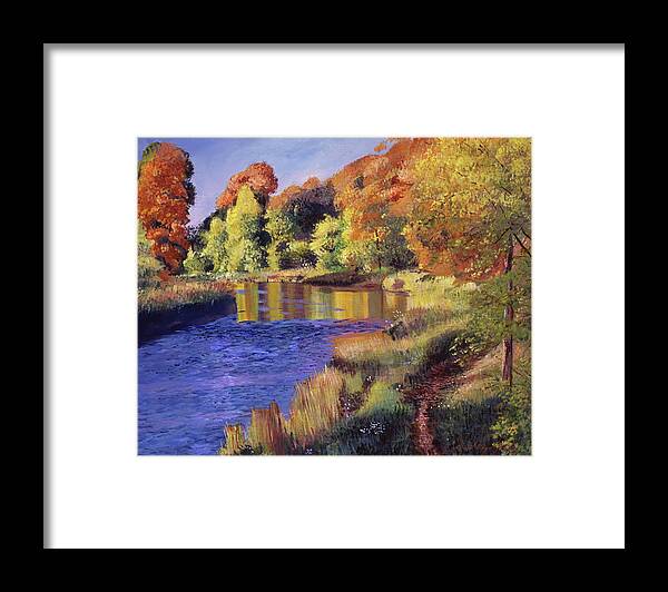 Landscape Framed Print featuring the painting Whispering River #1 by David Lloyd Glover