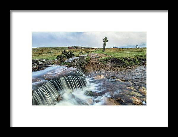 Windypost Cross Framed Print featuring the photograph Windypost Cross - Dartmoor #1 by Joana Kruse