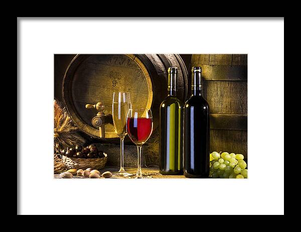 Wine Framed Print featuring the photograph Wine #1 by Jackie Russo