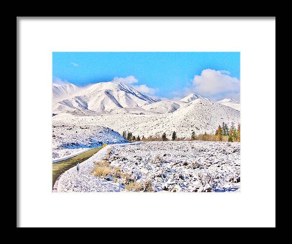 Sky Framed Print featuring the photograph Winter Driving #1 by Marilyn Diaz