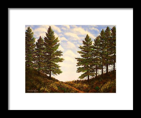 Wooded Path Framed Print featuring the painting Wooded Path #1 by Frank Wilson