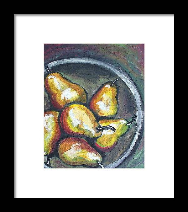 Pears Framed Print featuring the painting Yellow Pears #1 by Sarah Crumpler