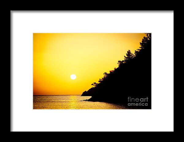 Water Framed Print featuring the photograph Yellow Sunrise Seascape And Sun Artmif #1 by Raimond Klavins