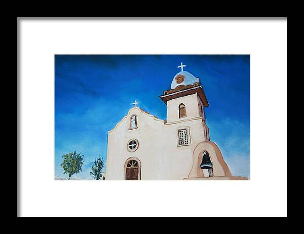 Ysleta Framed Print featuring the painting Ysleta Mission #1 by Melinda Etzold