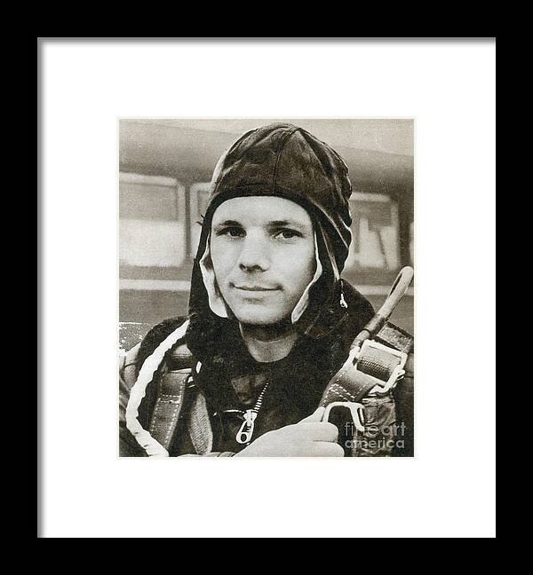 Science Framed Print featuring the photograph Yuri Gagarin, Soviet Cosmonaut #1 by Science Source