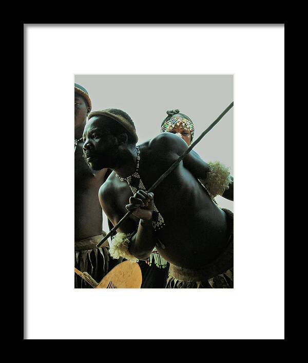 Zulu Man Framed Print featuring the photograph Zulu Warrior #1 by Vijay Sharon Govender