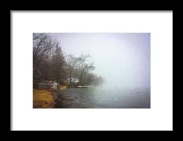 Green Pond Framed Print featuring the photograph Green Pond New Jersey Winter c402 by Rich Franco