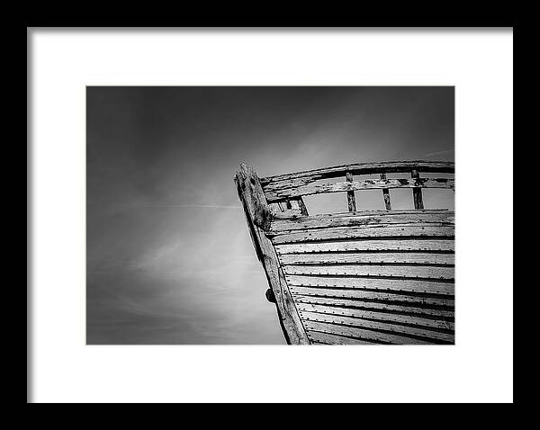 Vintage Framed Print featuring the photograph Shipwrecked BW by Rick Deacon