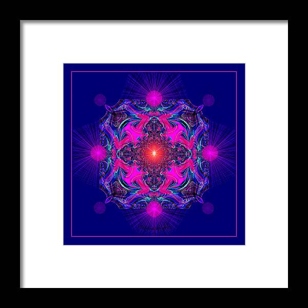 1028 Framed Print featuring the painting 1028 - A Mandala purple and pink 2017 by Irmgard Schoendorf Welch