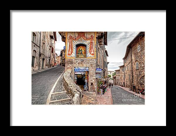 Assisi Framed Print featuring the photograph 1286 Assisi Streets by Steve Sturgill
