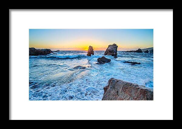 Big Sur Framed Print featuring the photograph Soberanes point big sur california sunset #13 by Alex Grichenko