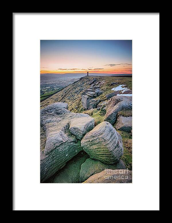 Cowling Framed Print featuring the photograph Sunrise in Cowling on last day of April by Mariusz Talarek