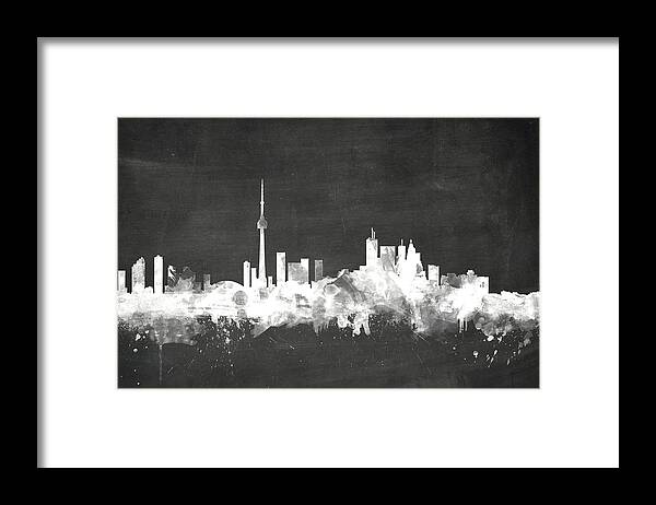 Toronto Framed Print featuring the digital art Toronto Canada Skyline by Michael Tompsett