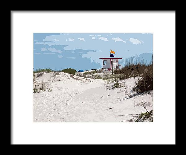 Florida Framed Print featuring the painting Jetty Park on Cape Canaveral in Florida #14 by Allan Hughes