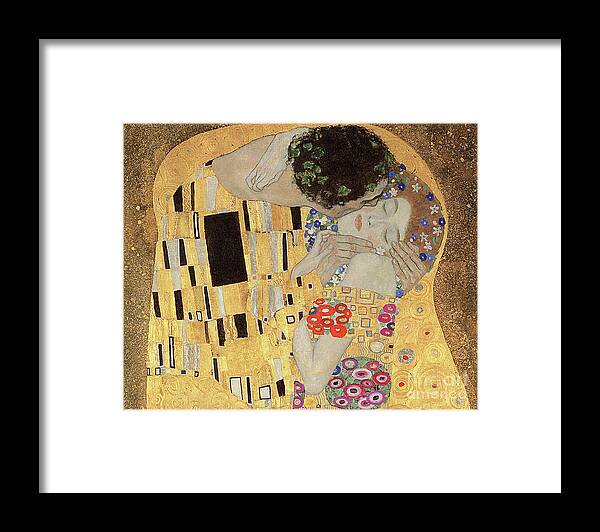 Klimt Framed Print featuring the painting The Kiss by Gustav Klimt