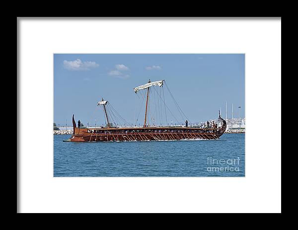 Ancient Framed Print featuring the photograph Trireme Olympias underway #14 by George Atsametakis