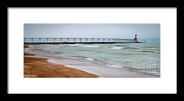 Michigan Framed Print featuring the photograph 1461 Michigan City Indiana Lighthouse by Steve Sturgill
