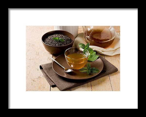 Tea Framed Print featuring the digital art Tea #15 by Super Lovely